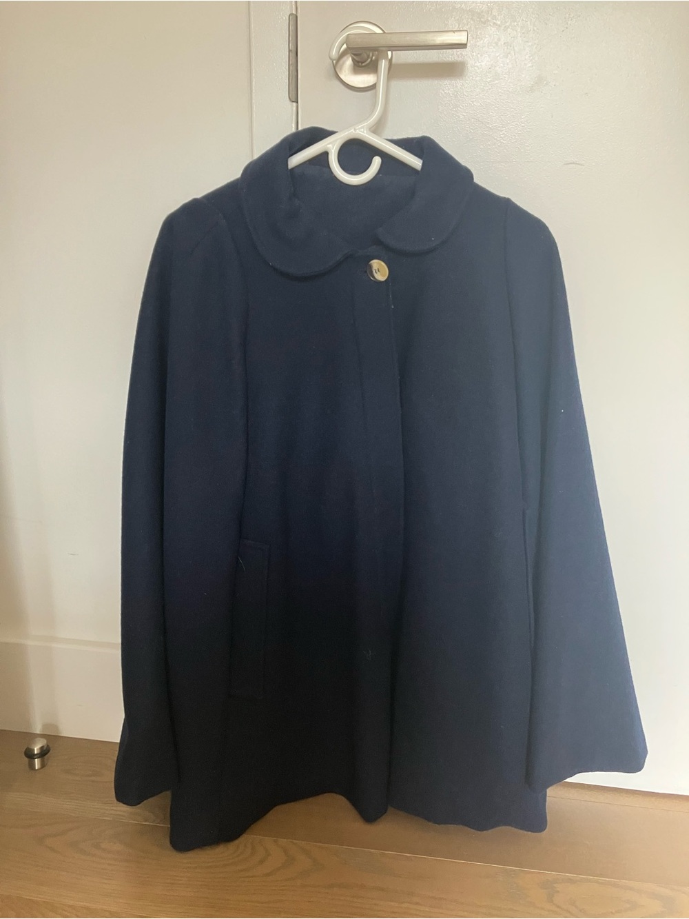 Elegant American Apparel Navy Wool Cape Coat